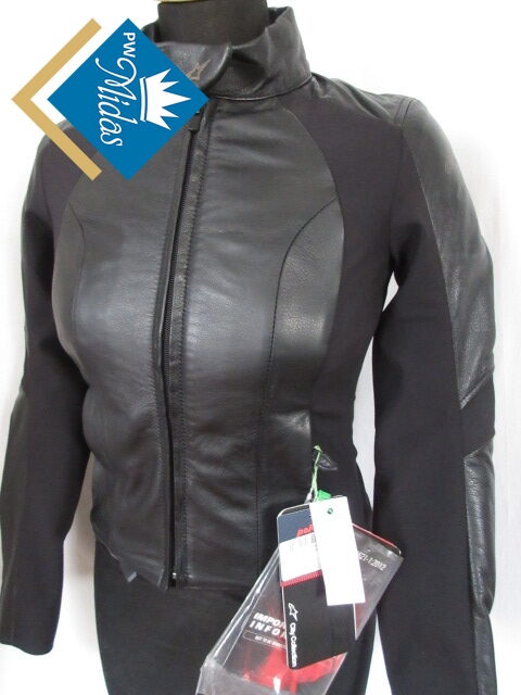 Kurtka Motocyklowa Damska Skórzana - Alpinestars Vika, Czarna, Roz 38 (XS)