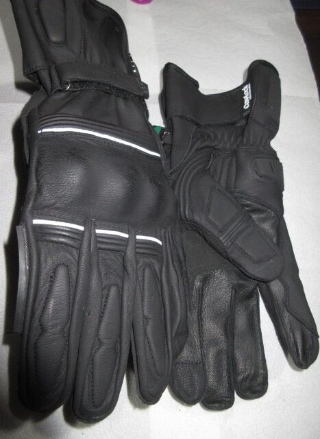 Rekawice motocyklowe skórzane  Orina Kevlar z wycieraczką